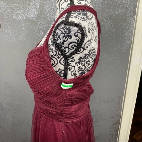 Bill Levkoff eggplant cross back chiffon gown. Formal. Maxi. Wedding. Bridesmaid - Picture 6 of 10